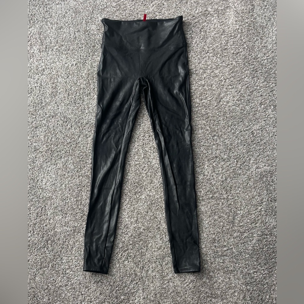 Spanx Black Faux Leather Leggings Women’s Size S/P
